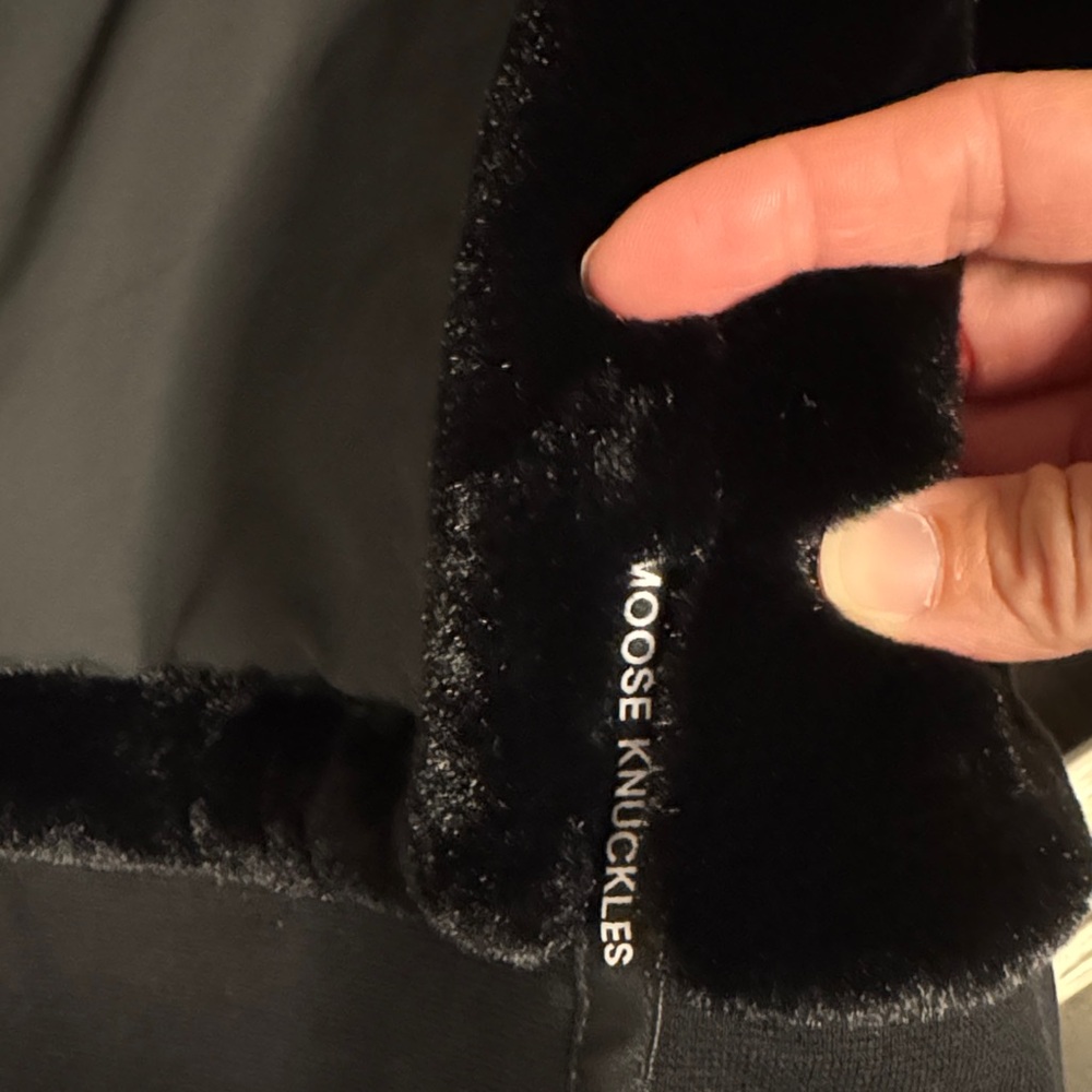 Moose Knuckles Black Hooded Bomber Jacket - Picture 14 of 14